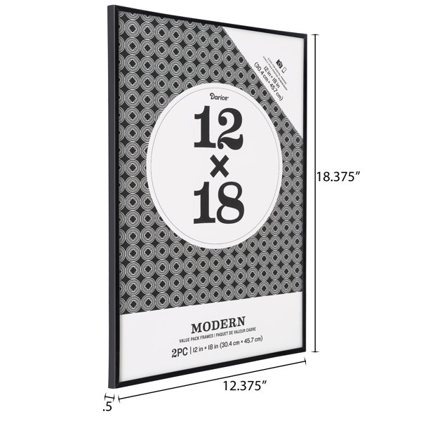 Ebern Designs Modern Frames Black, 12 X 18 Inches, 2 Pack & Reviews